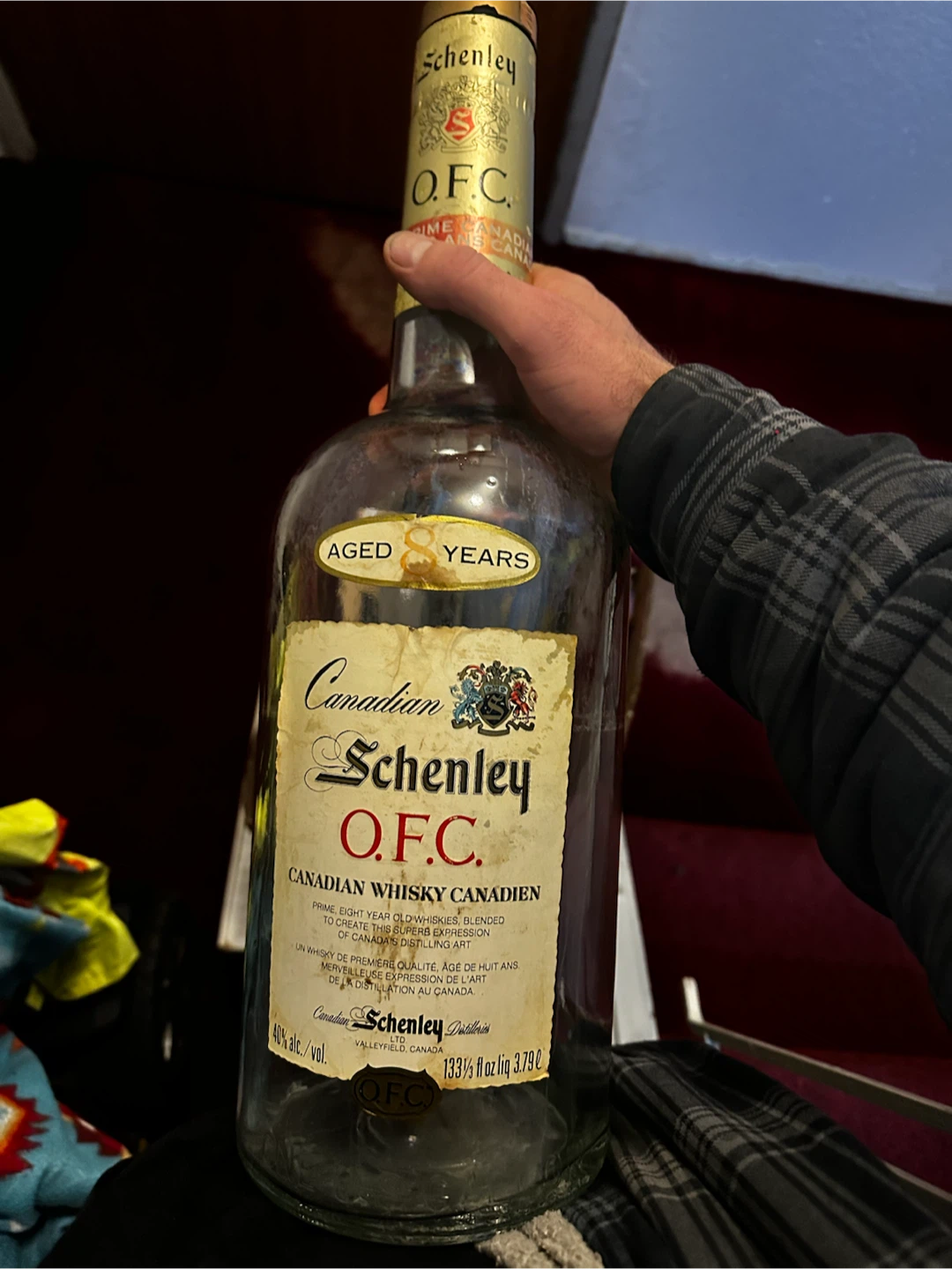 Vintage Canadian Schenley O.F.C. Texas Mickey Bottle