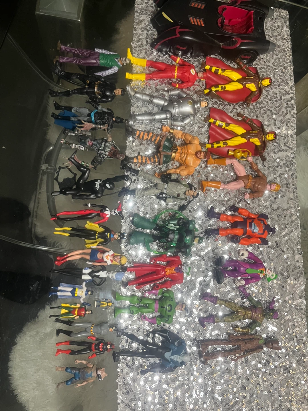 Large Collection of DC Universe Action Figures and Batmobile - photo 2