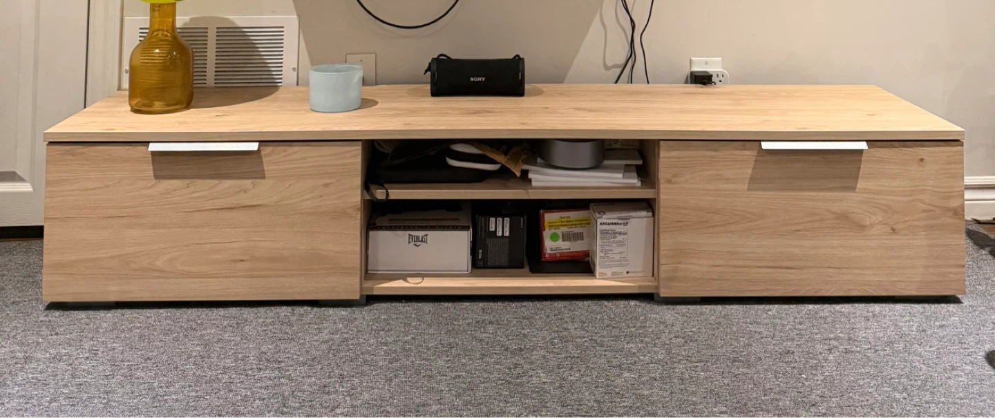Oak Finish TV Media Console