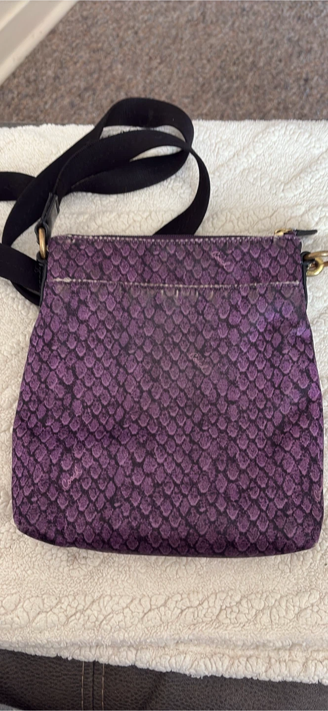Coach Purple Snakeskin Print Crossbody Bag - photo 2