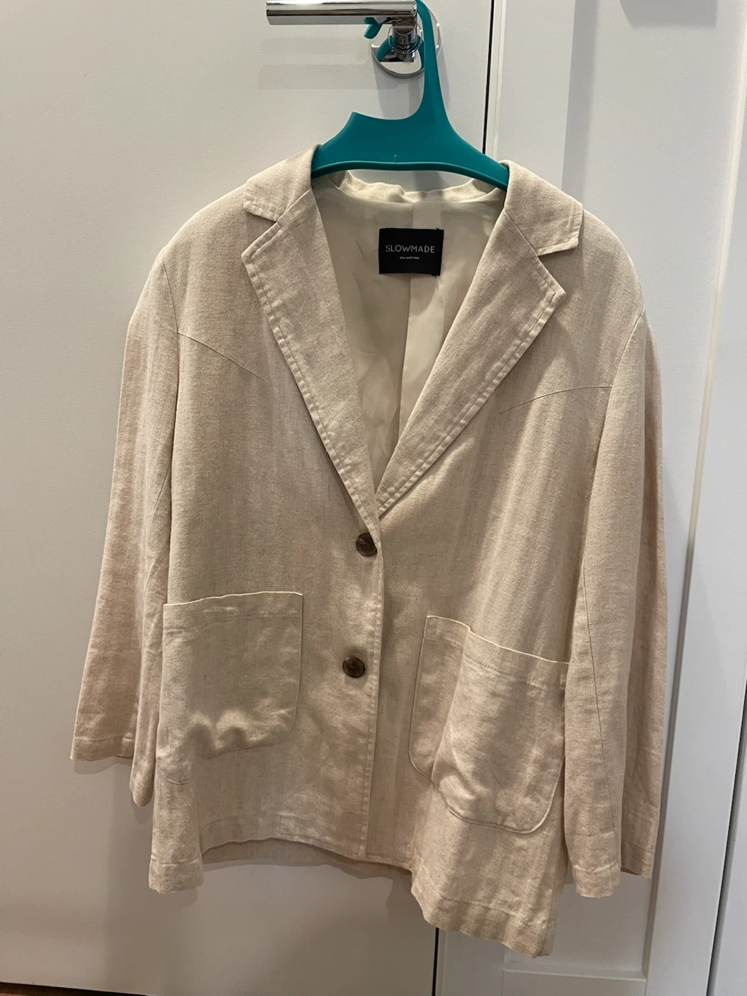 Slowmade Beige Linen-Blend Blazer