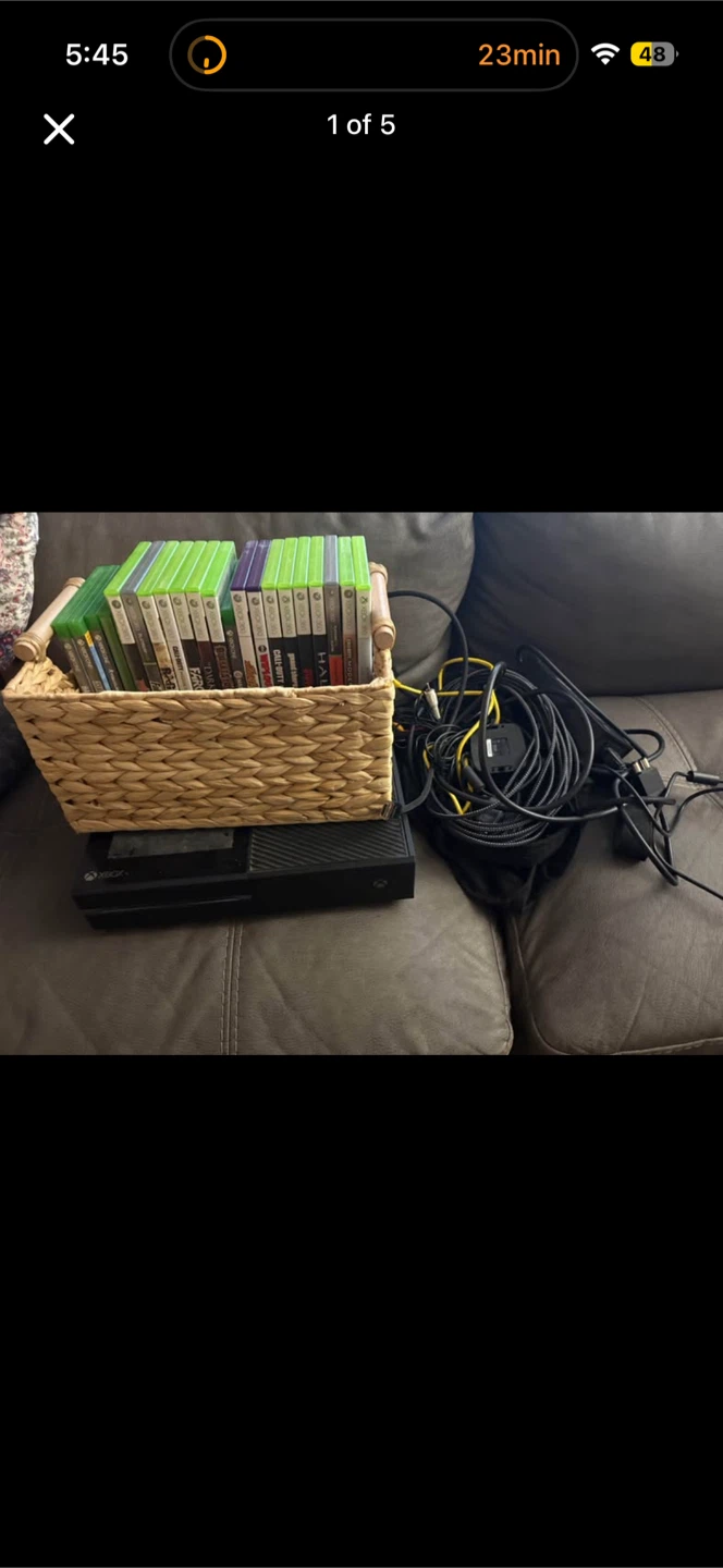 Xbox One Console with Games and Cables