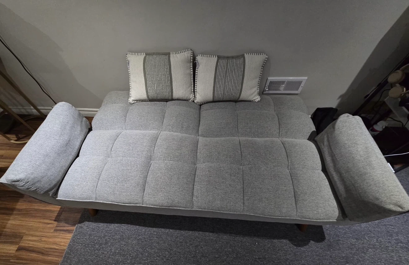 Grey Convertible Futon Sofa - photo 2