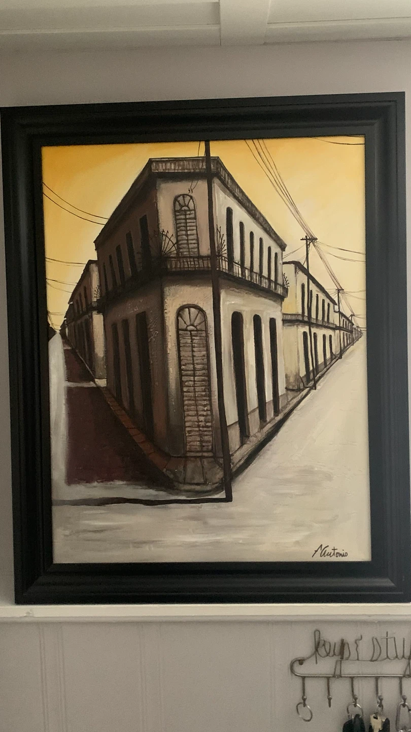 Antonio Street Corner Oil Painting