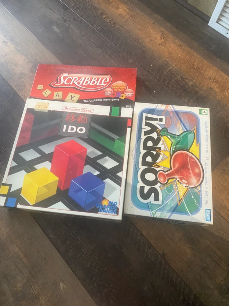 IDO, Scrabble & Sorry beard games all 3 for $10
