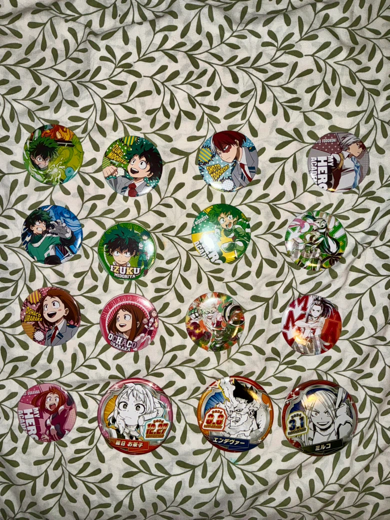 My Hero Academia Anime Button Pins (16 total)