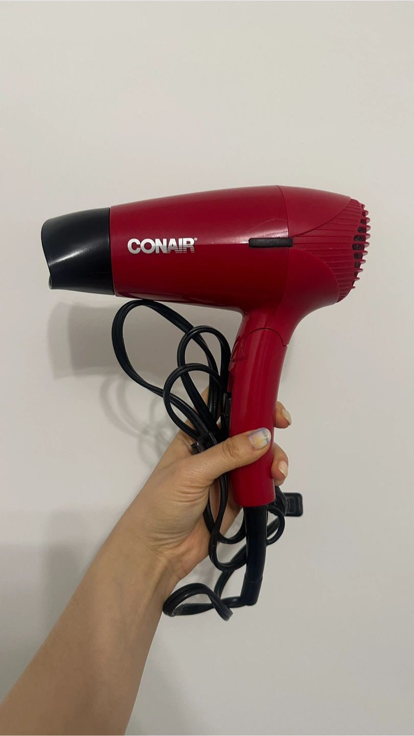 (used) Conair foldable red hair dryer