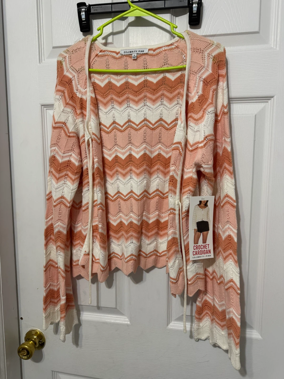 Celebrity Pink Crochet Cardigan - photo 2