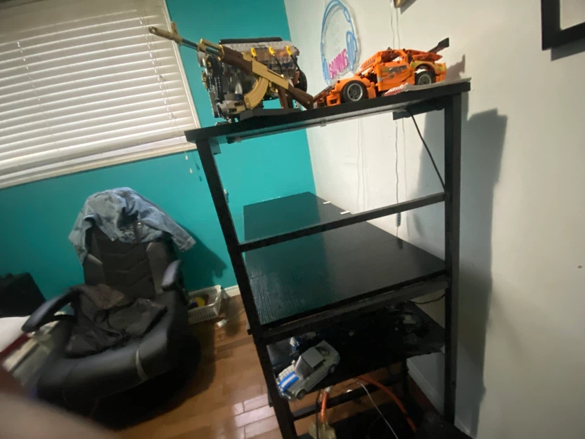Black Gaming Desk with Storage Shelves - photo 3