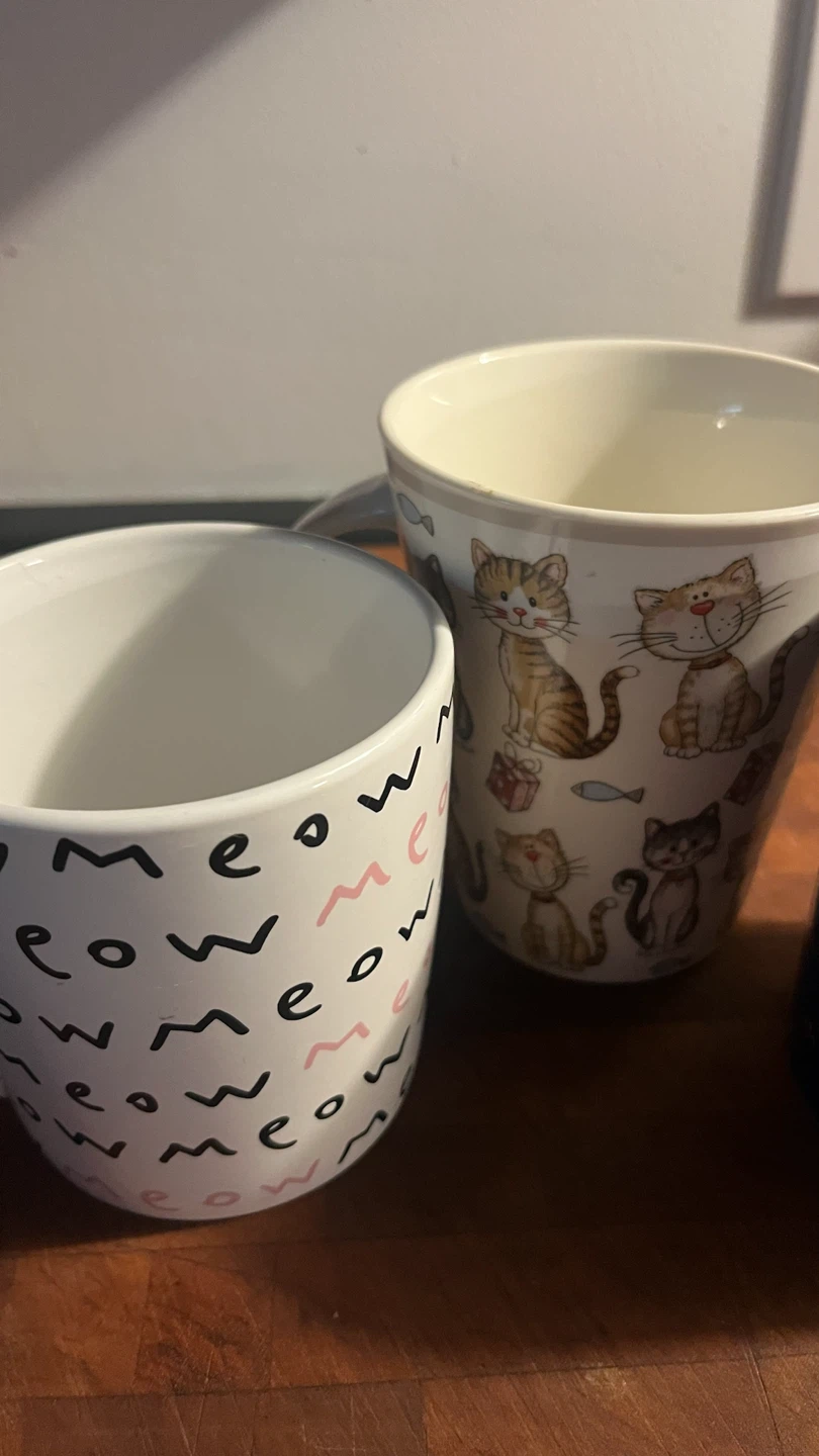 Set of 3 Cat-Themed Ceramic Mugs - photo 2