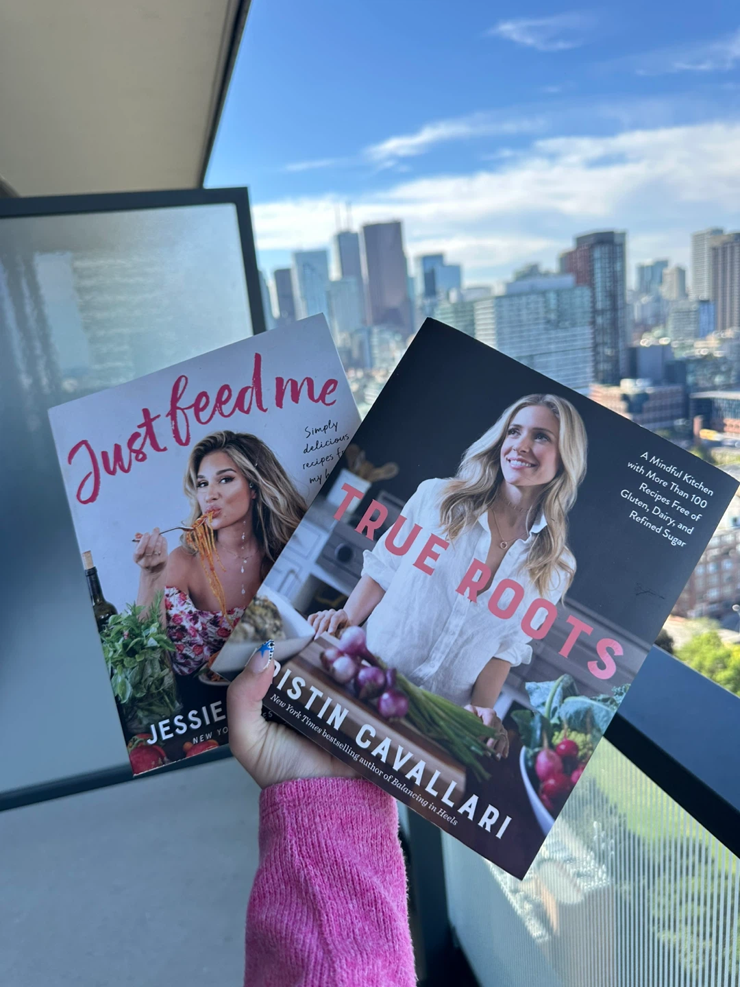 Set of 2 Cookbooks: Just Feed Me and True Roots