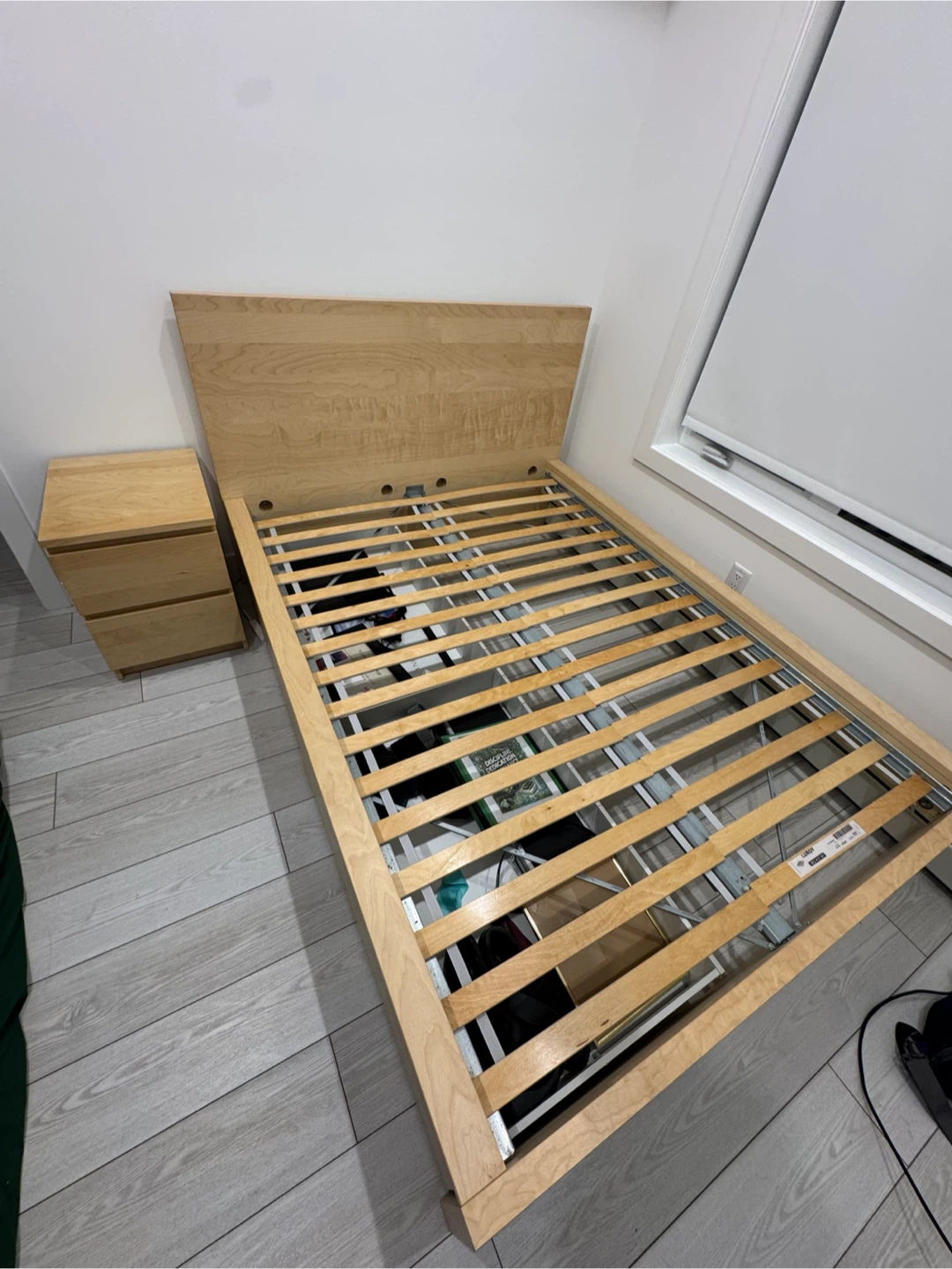 IKEA Full/ Double Bed Frame with Nightstand and 2 Drawers