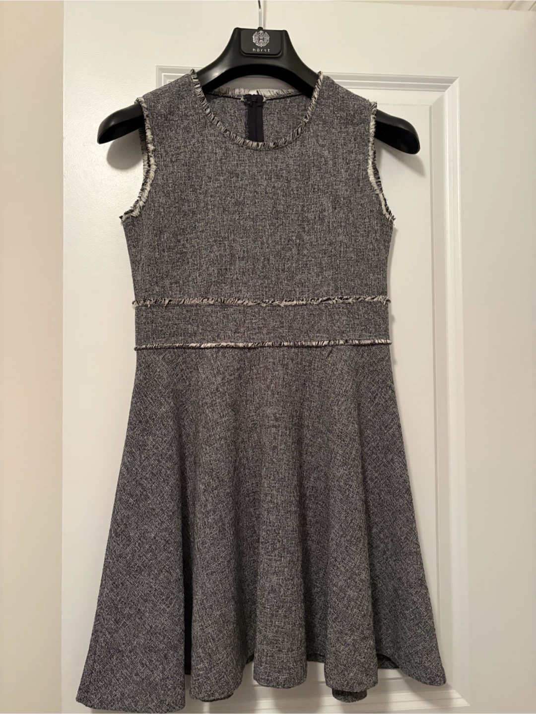 Grey Tweed Sleeveless Dress