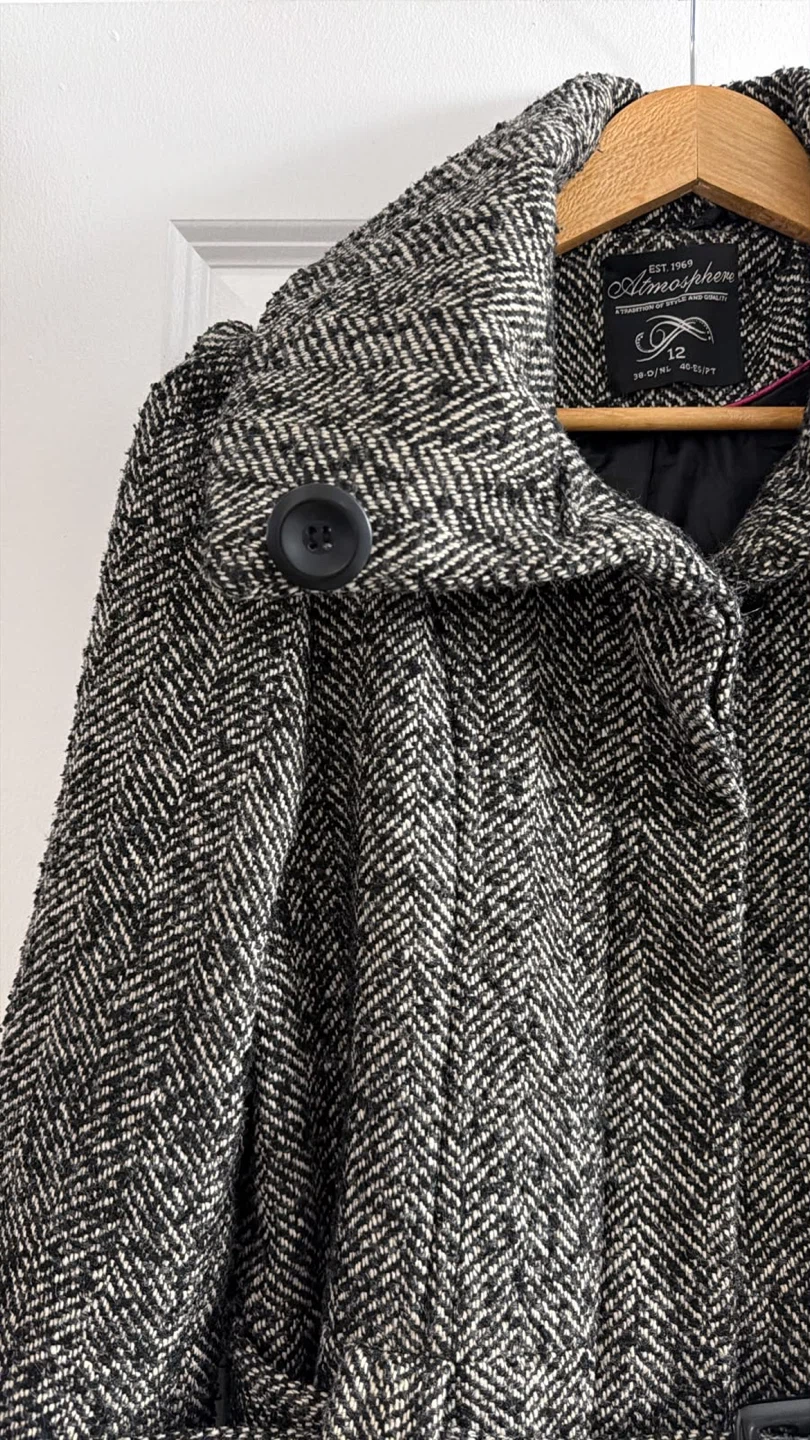 Atmosphere Herringbone Belted Coat