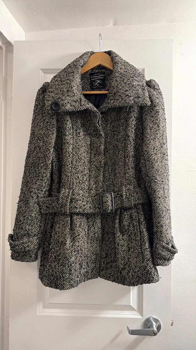 Atmosphere Herringbone Belted Coat - photo 2