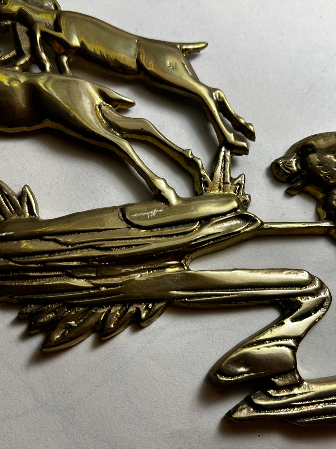 Vintage Brass MCM Cheetah & Antelope Wall Art - photo 4