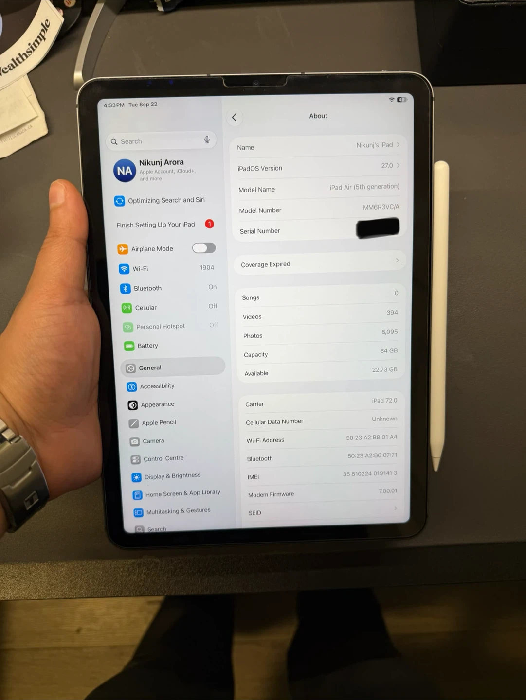 Apple iPad Air (M1) Cellular 64GB with Apple Pencil (Gen-2) - photo 2