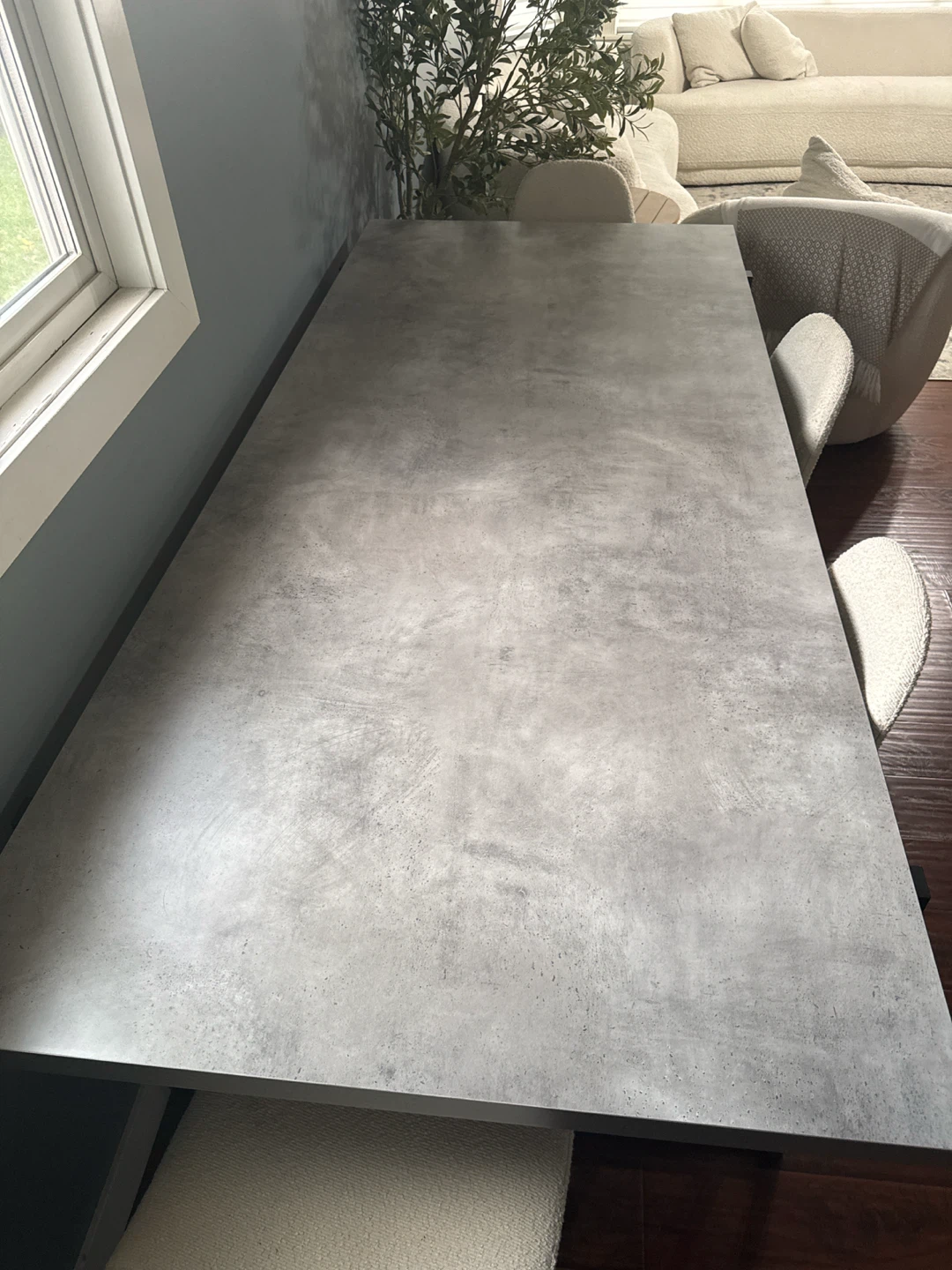 Concrete Look Dining Table with Black Metal Legs - photo 2