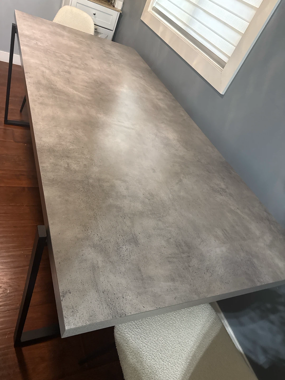 Concrete Look Dining Table with Black Metal Legs - photo 3