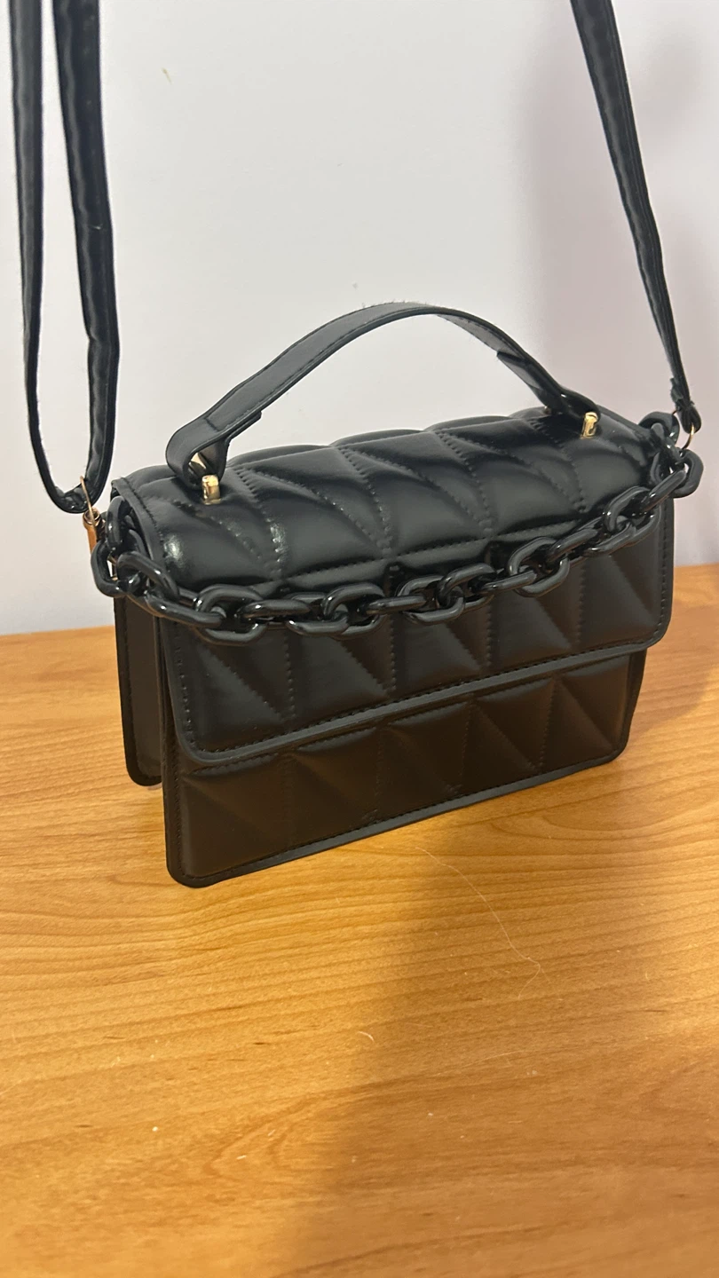 Black Quilted Crossbody Bag