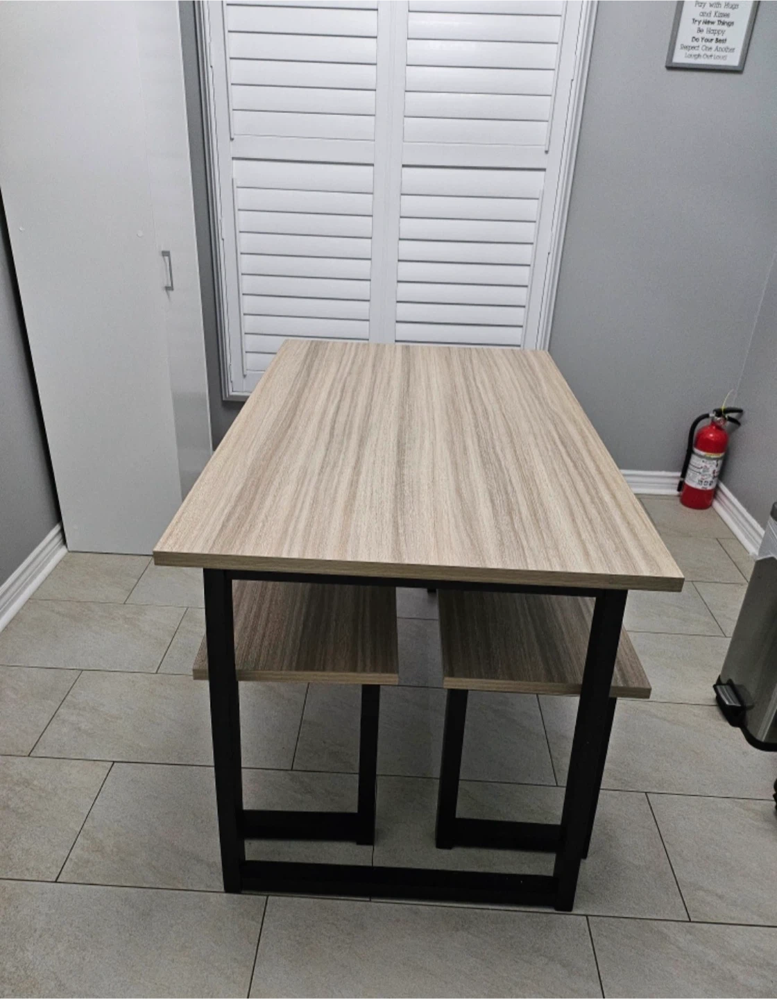 Industrial Style Wood and Metal Kitchen Table