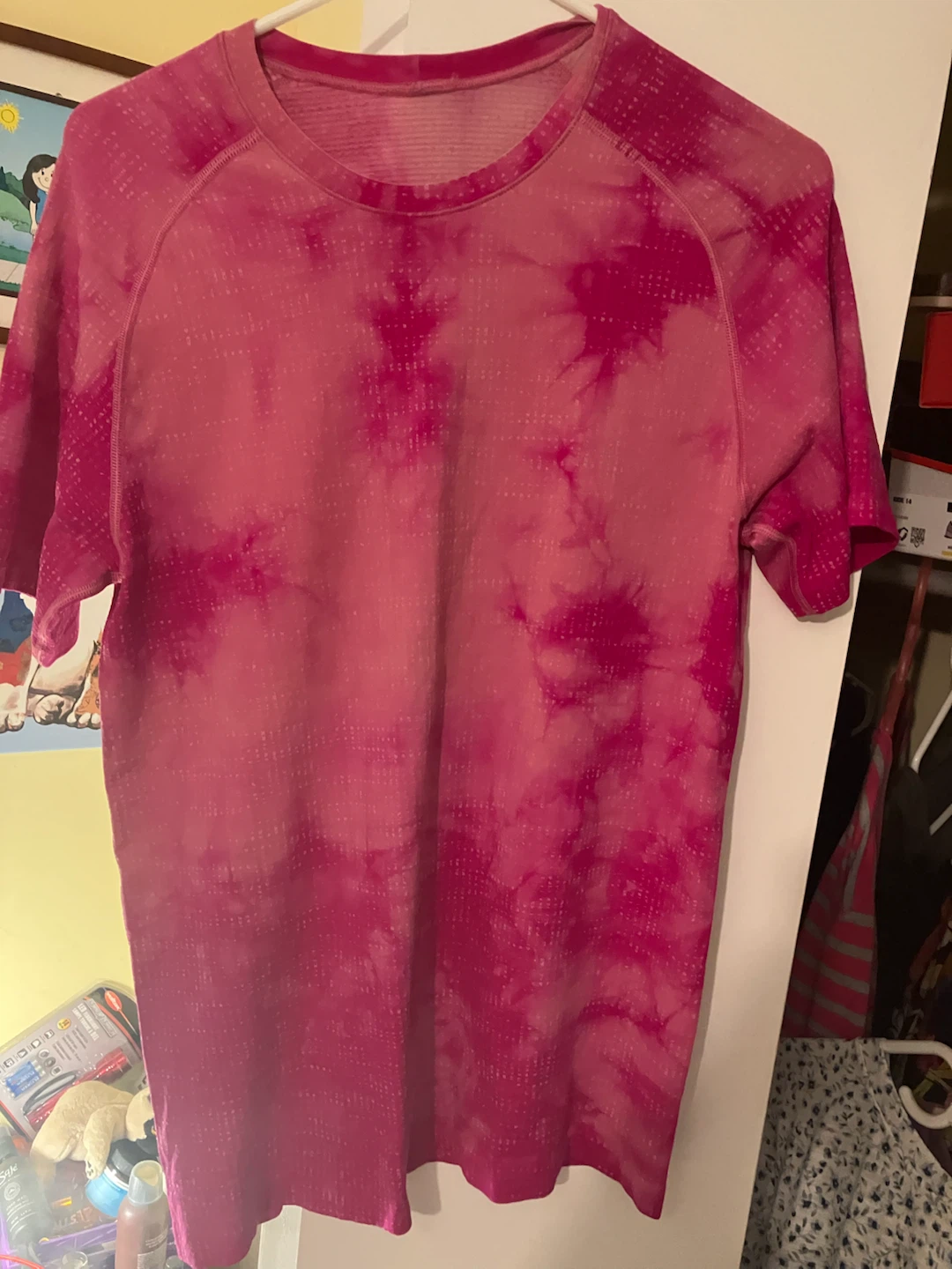 Lululemon Pink Tie-Dye Workout T-Shirt