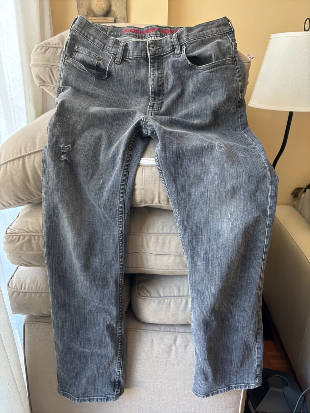 Denver Hayes Grey/Black Jeans 35 x 32