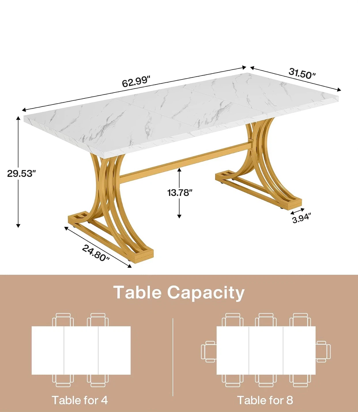 Faux Marble Dining Table - photo 4