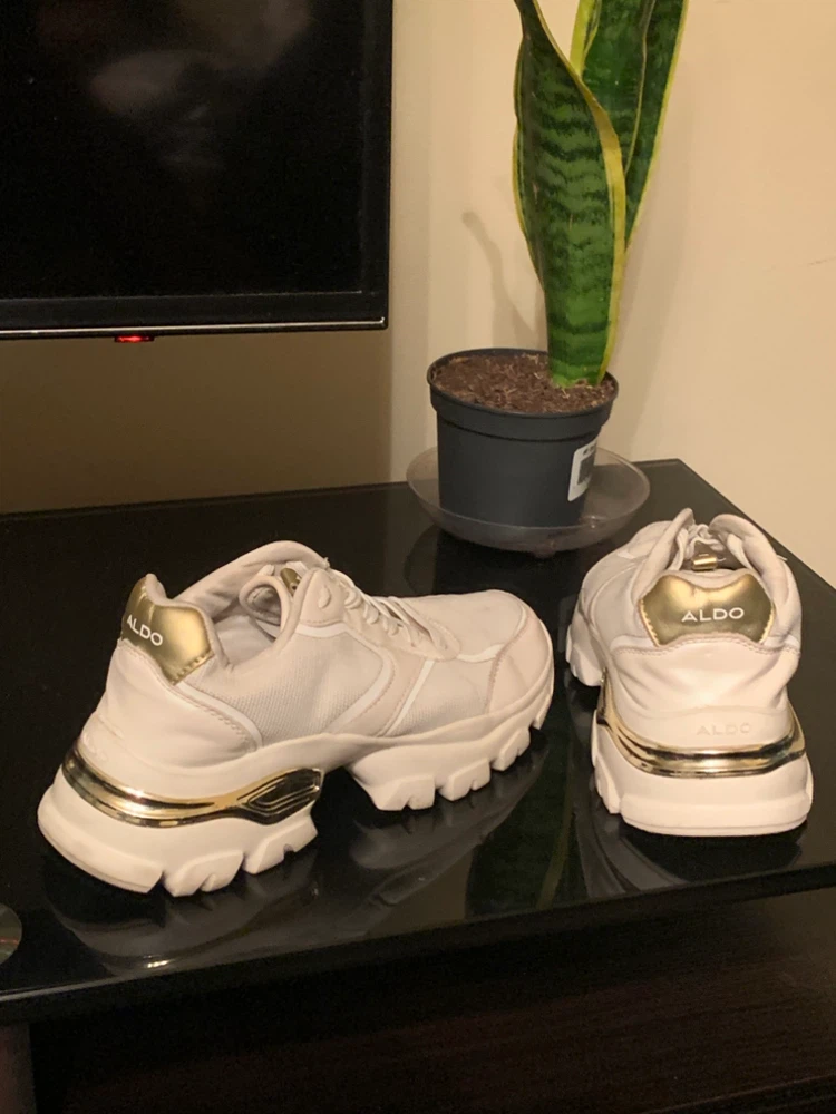 ALDO size 7  White and Silver Sneakers - photo 2