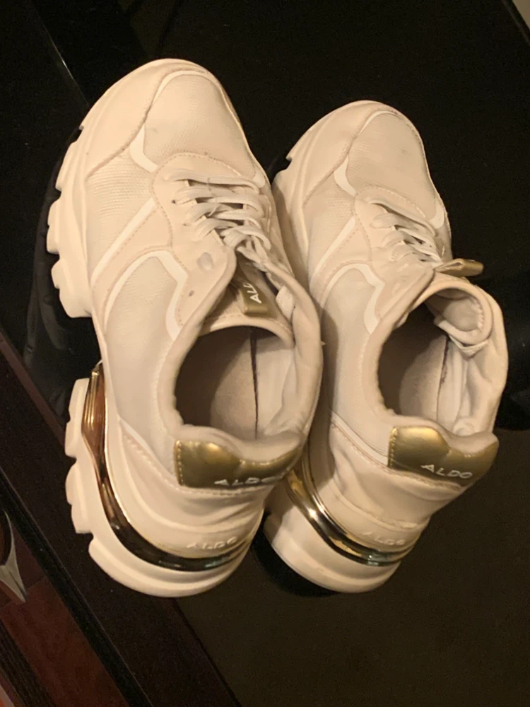 ALDO size 7  White and Silver Sneakers - photo 3