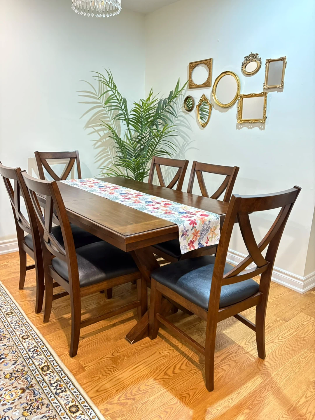 Rustic Wood Dining Table and 6 Chairs
