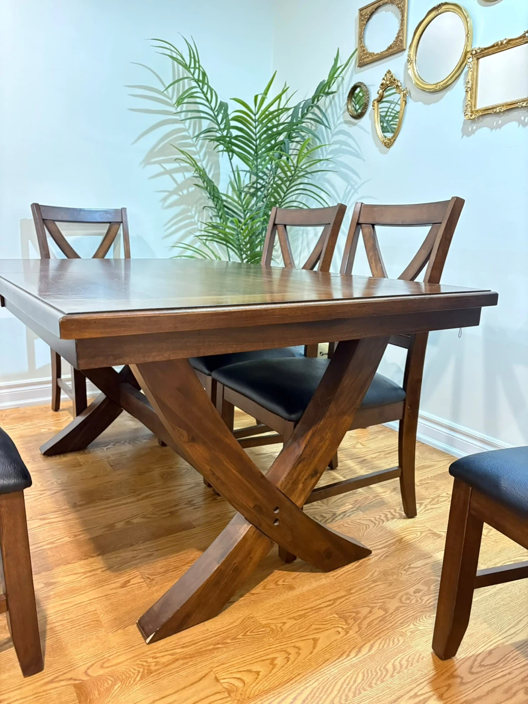 Rustic Wood Dining Table and 6 Chairs - photo 3