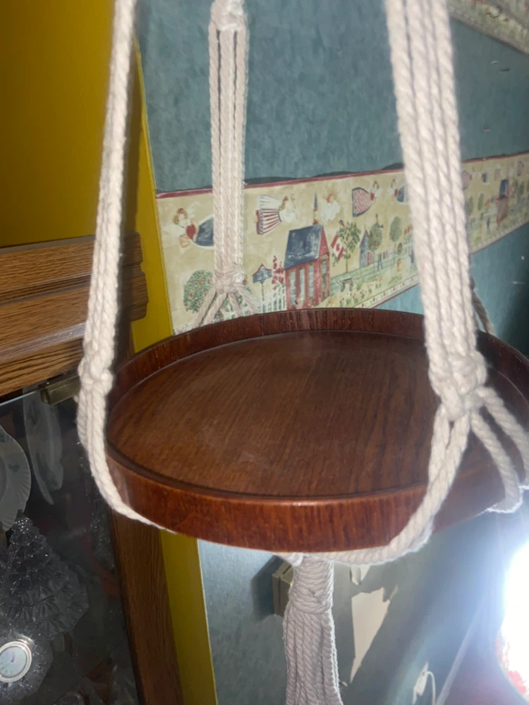 Macrame Hanging Plant Shelf - photo 3