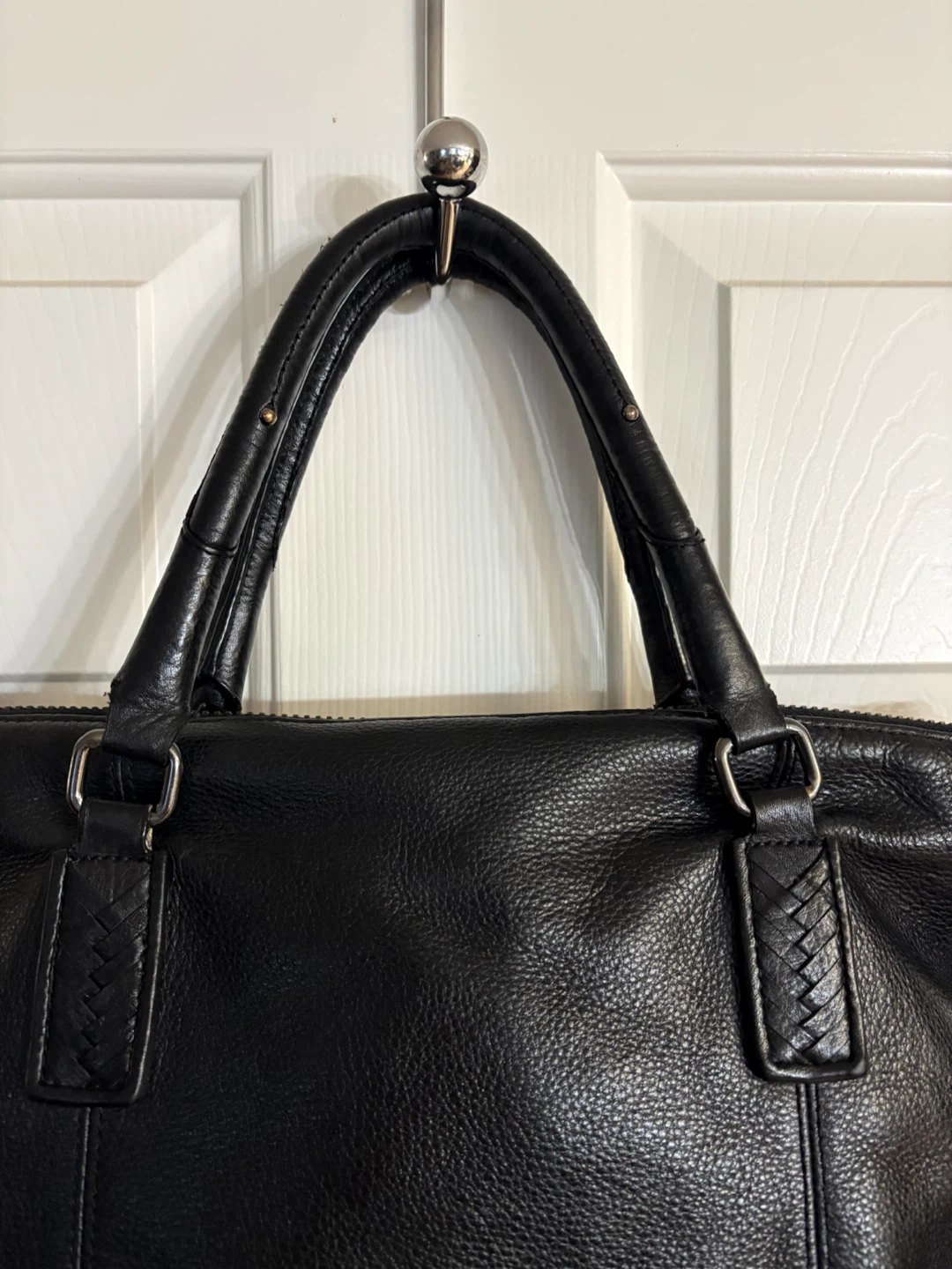 Steven by Steve Madden Black Grained Leather Tassel Tote Bag - photo 2