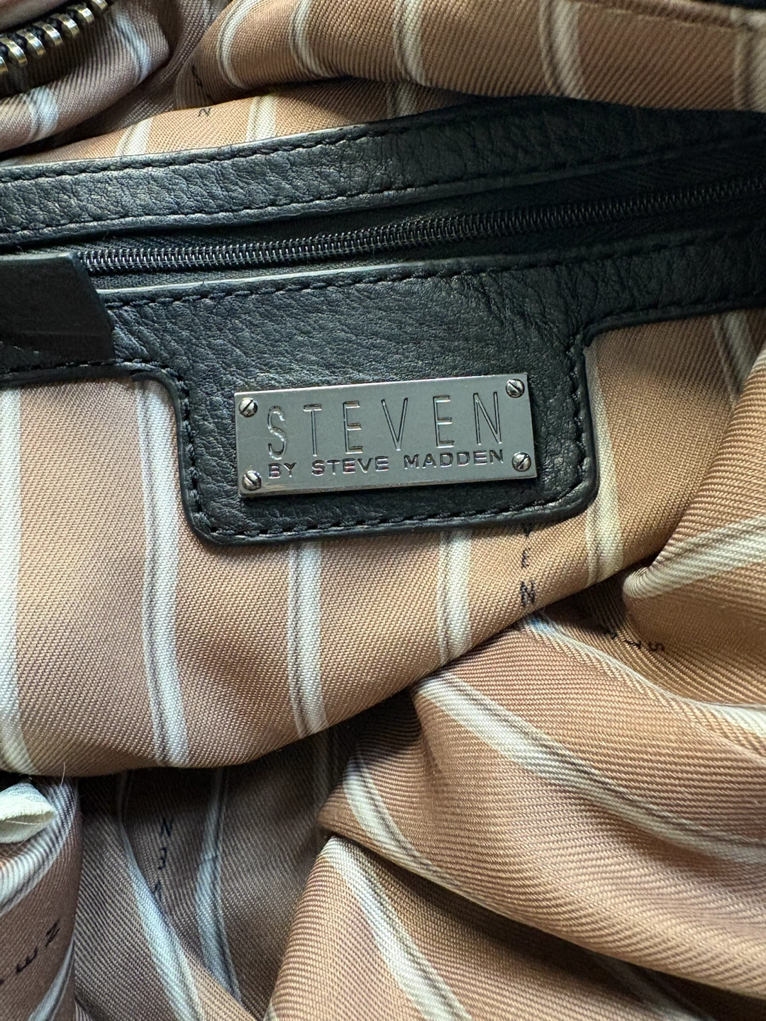 Steven by Steve Madden Black Grained Leather Tassel Tote Bag - photo 4