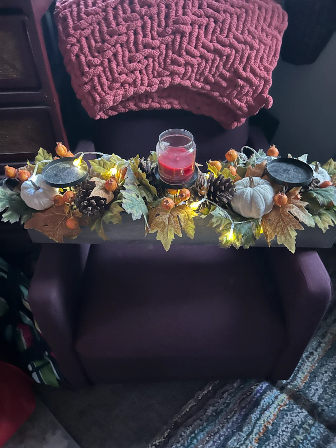 Autumn Fall Tabletop Centrepiece with LED Lights - photo 2