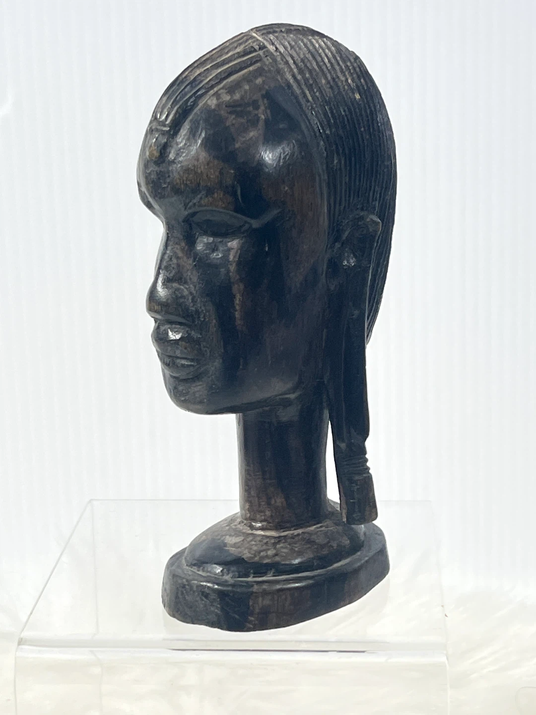 Vintage Hand-Carved African Ebony Wood Bust / Statue - photo 2