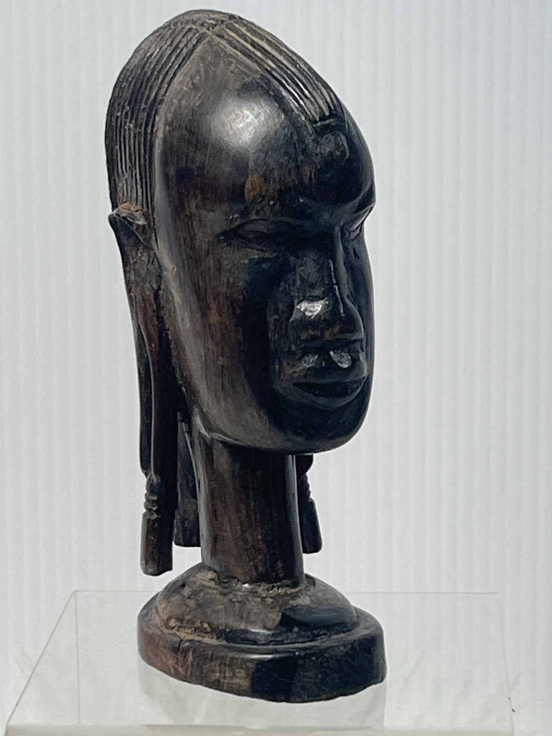 Vintage Hand-Carved African Ebony Wood Bust / Statue - photo 5