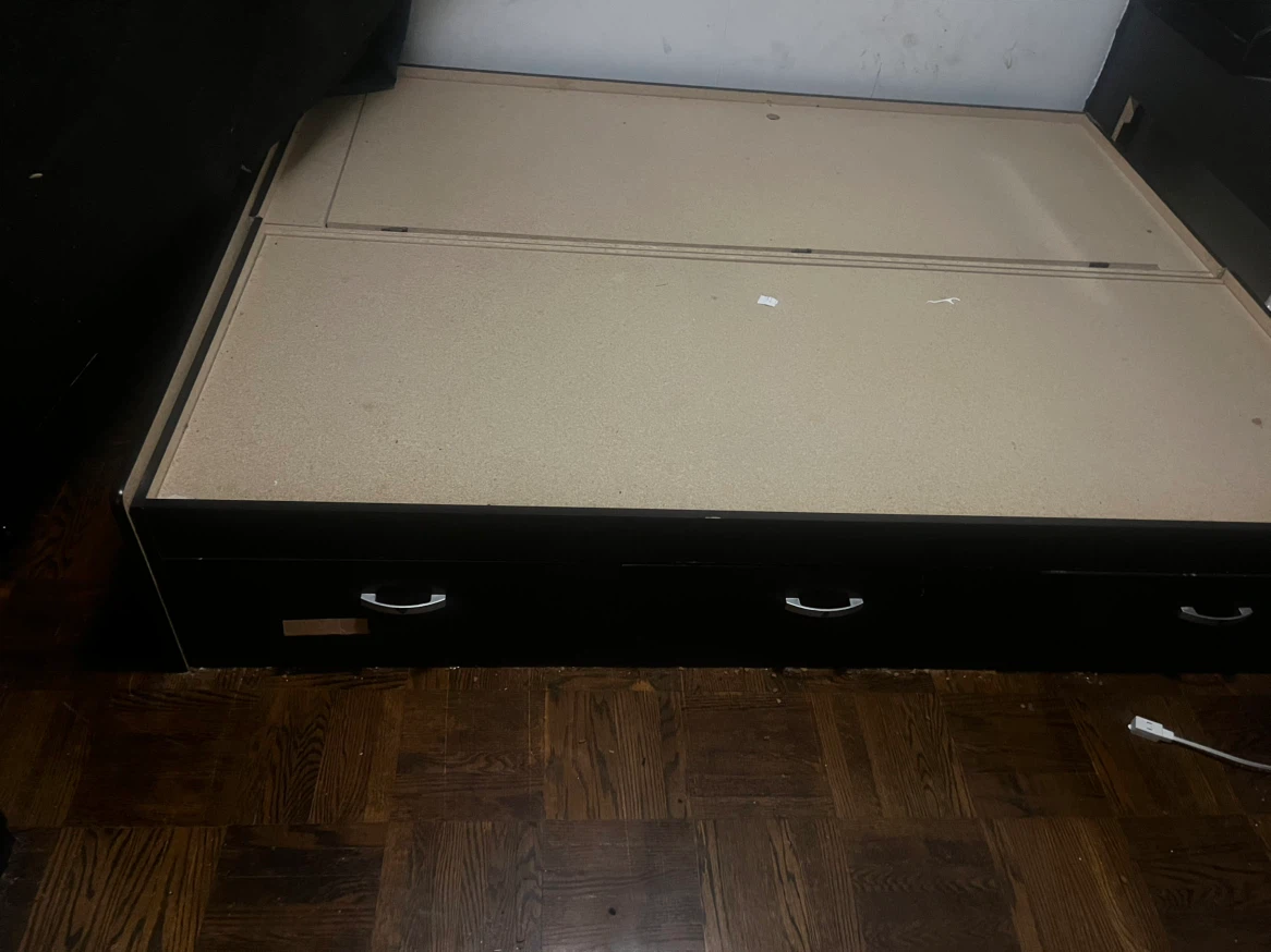 Black Storage Bed Frame with Headboard - photo 3