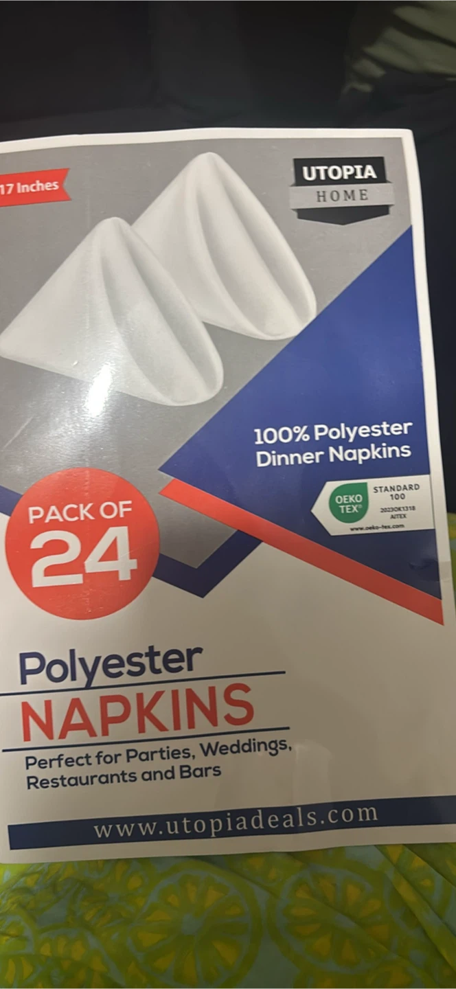Utopia new polyester napkins white 24 pcs