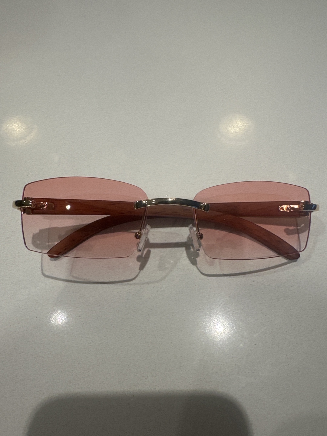 Rimless Pink Sunglasses