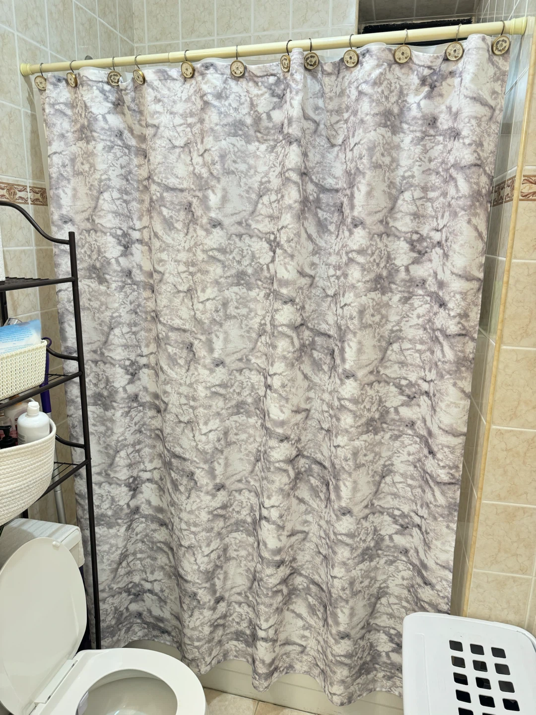 Marble Print Shower Curtain