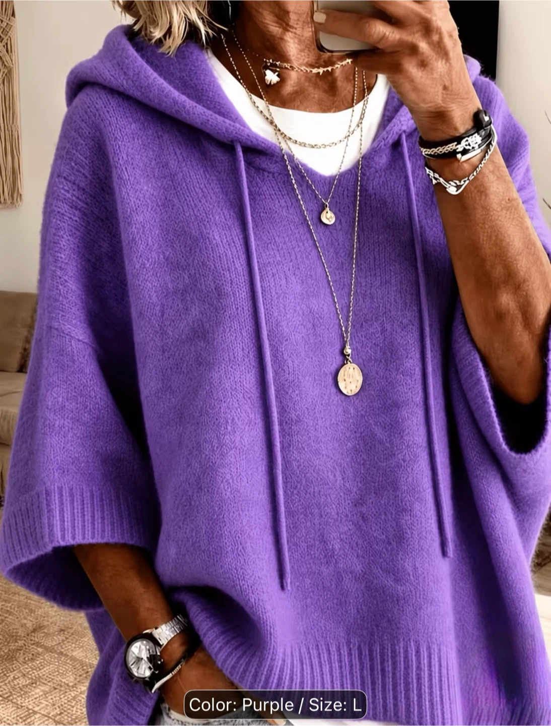 Purple Knit Hoodie Sweater 💜💜💜