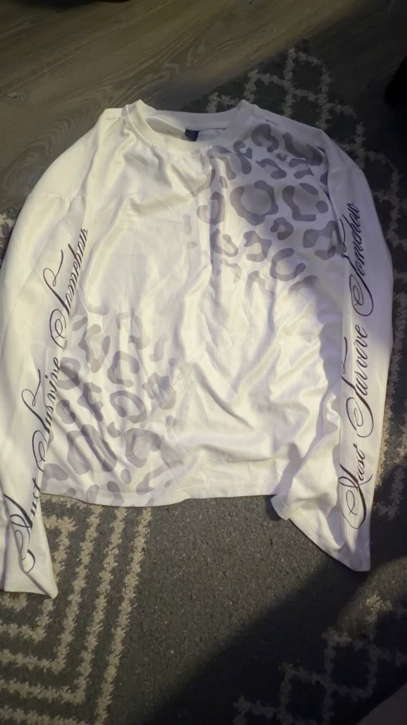 White long sleeve top