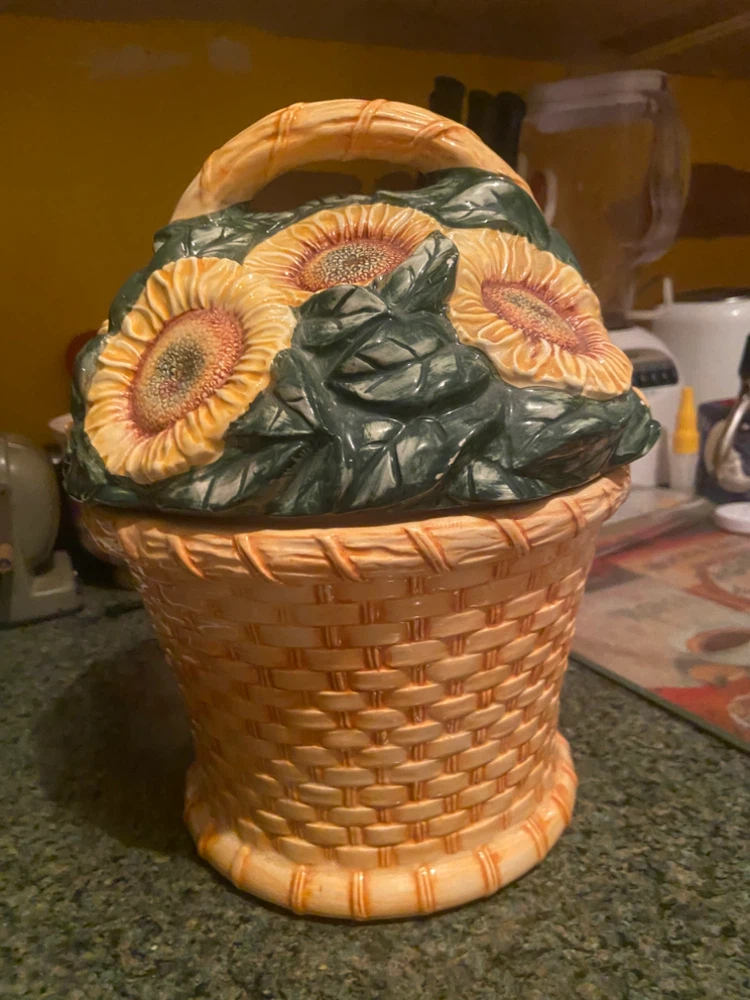 Sunflower Ceramic Cookie Jar