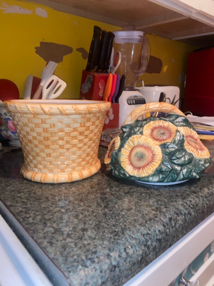 Sunflower Ceramic Cookie Jar - photo 2
