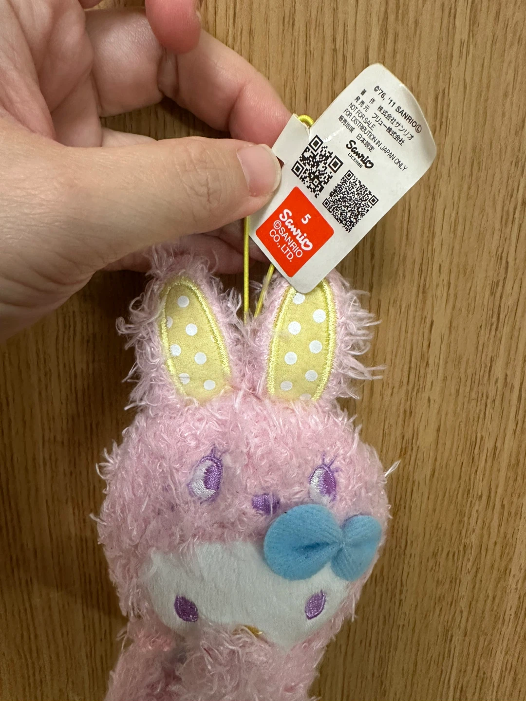 Sanrio Hello Kitty Pink Bunny Plush Keychain - photo 3
