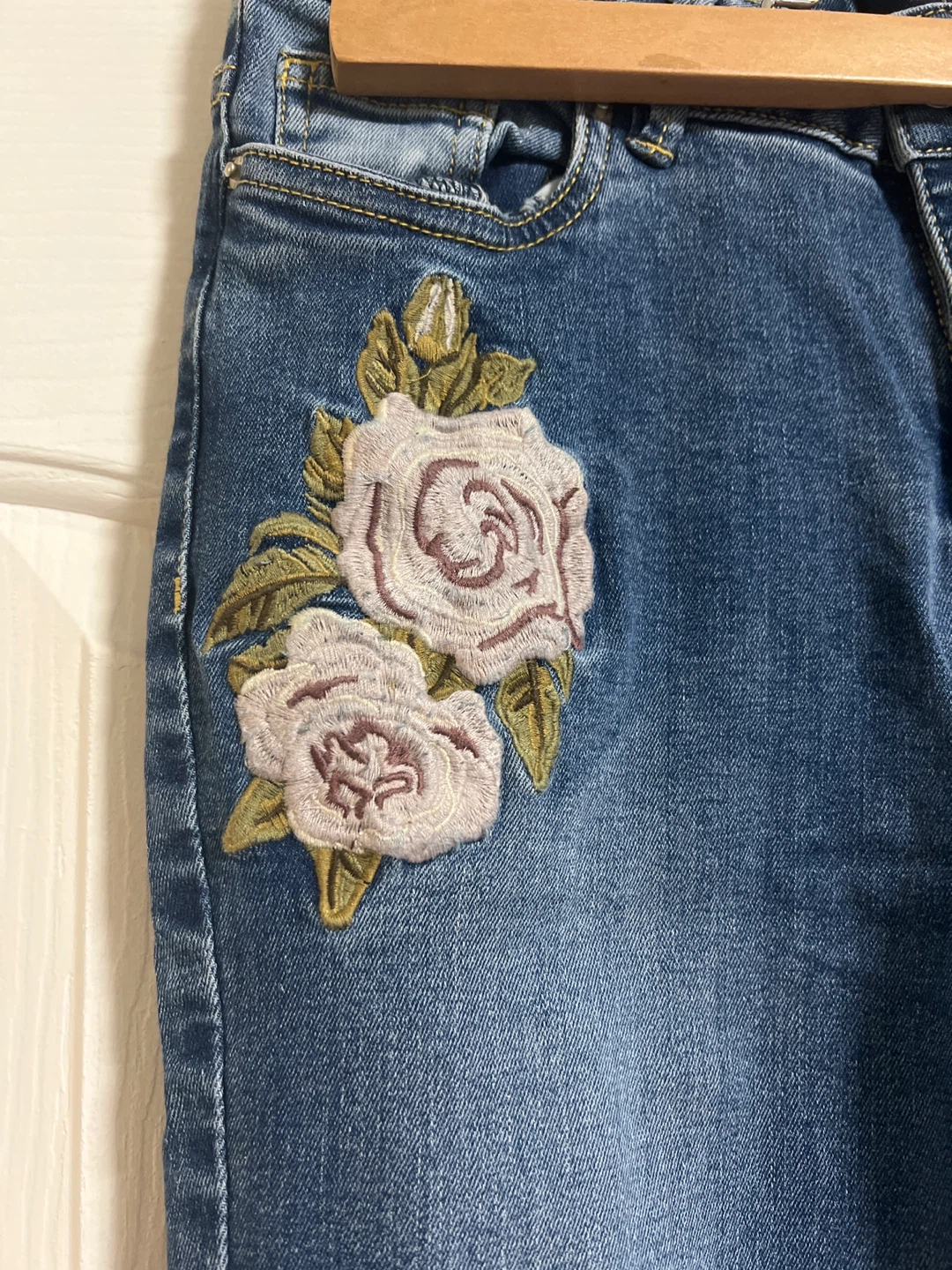 liquidx Distressed Jeans with Floral Embroidery - photo 2