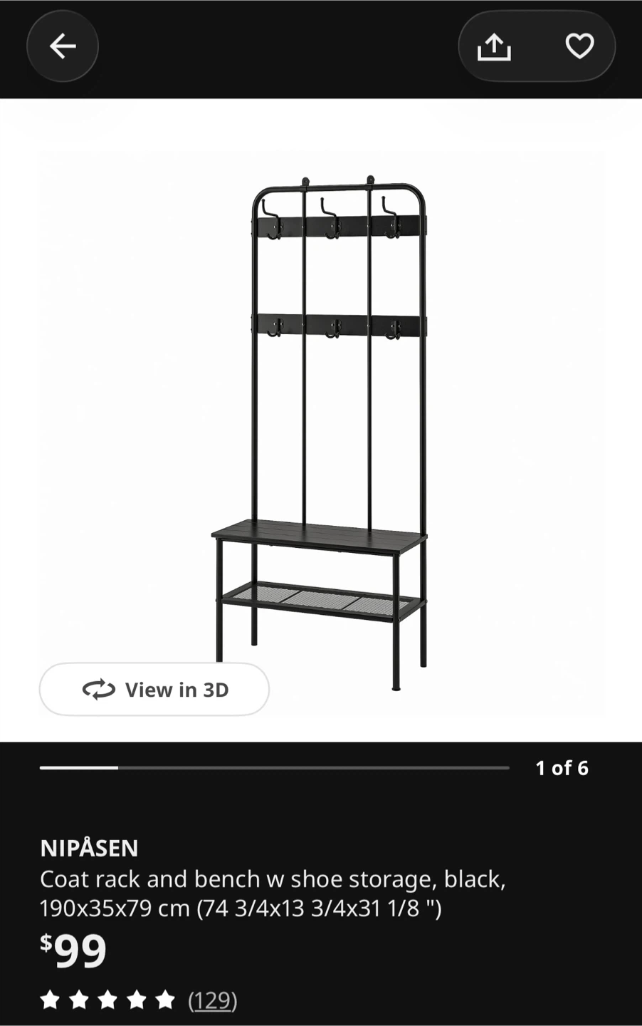 IKEA NIPÅSEN Coat Rack and Bench - photo 3