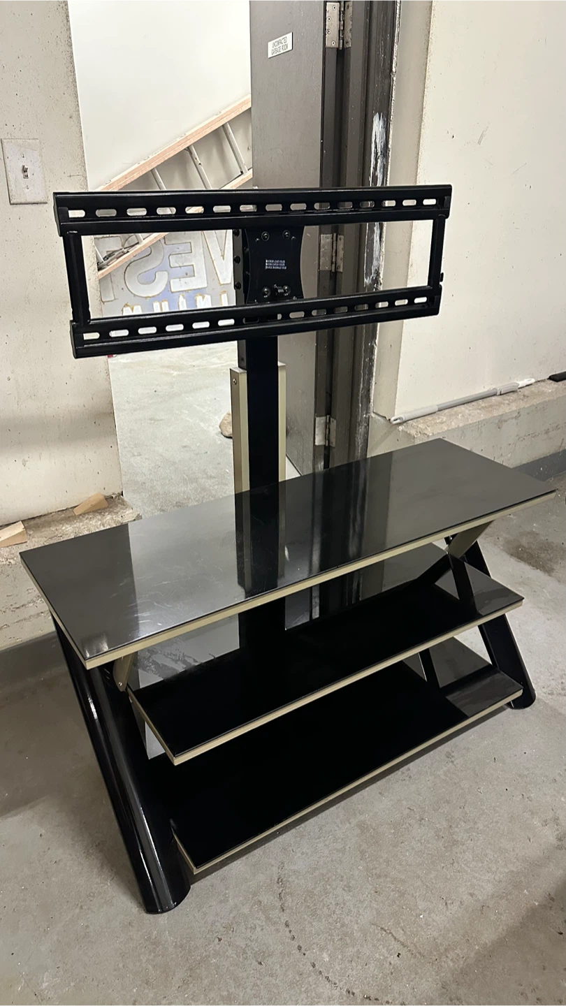 Black TV Stand with Integrated Mount